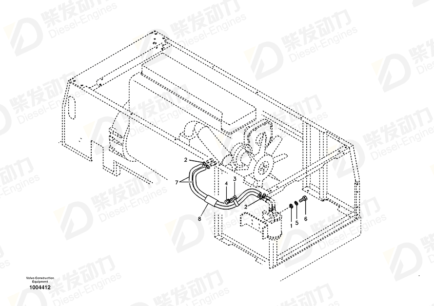 VOLVO Cooling hose SA9962-10945 Drawing