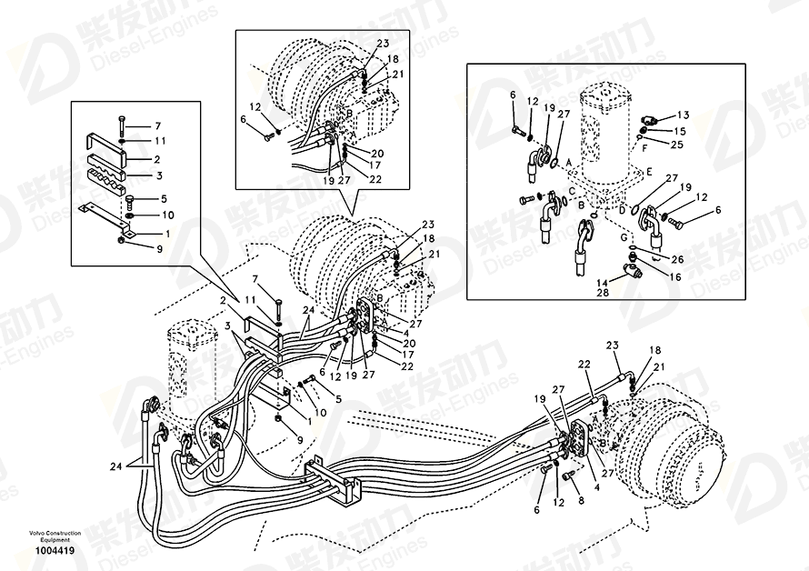 VOLVO Hose assembly SA9453-05259 Drawing