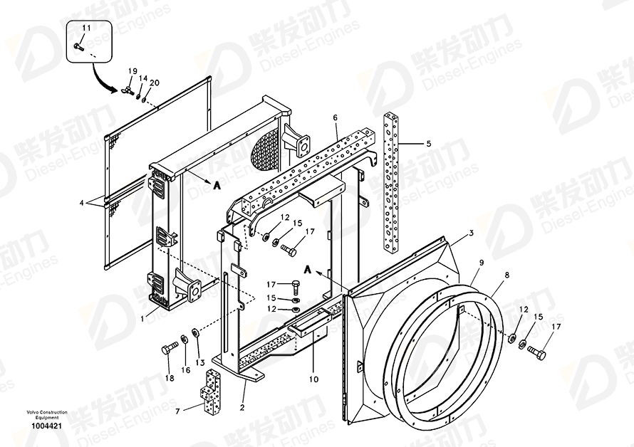 VOLVO Oil cooler 14518580 Drawing
