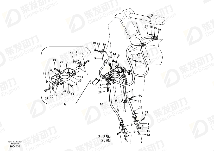 VOLVO Hose SA9495-17654 Drawing