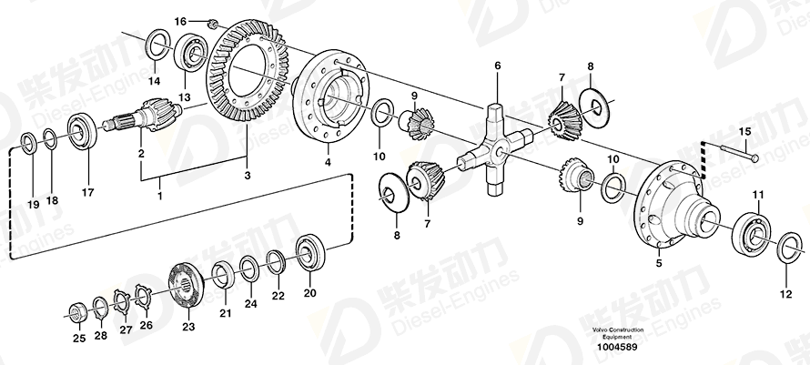 VOLVO Differential side gear 1069849 Drawing VOLVO Differential side gear 1069849 Drawing