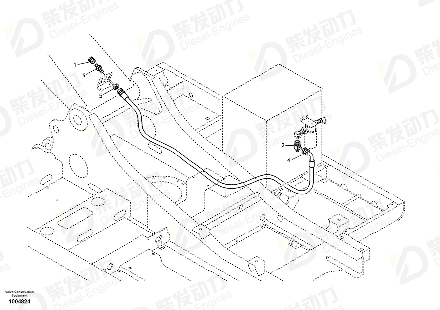VOLVO HOSE ASSEMBLY SA9453-04350 Drawing VOLVO HOSE ASSEMBLY SA9453-04350 Drawing