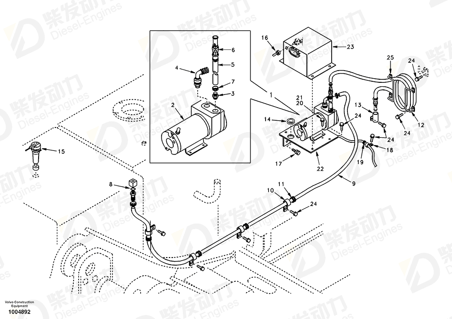 VOLVO Fuel Fill Pump SA1128-00490 Drawing