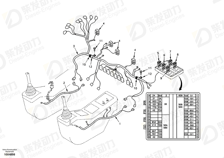 VOLVO Wire harness SA1122-03931 Drawing VOLVO Wire harness SA1122-03931 Drawing