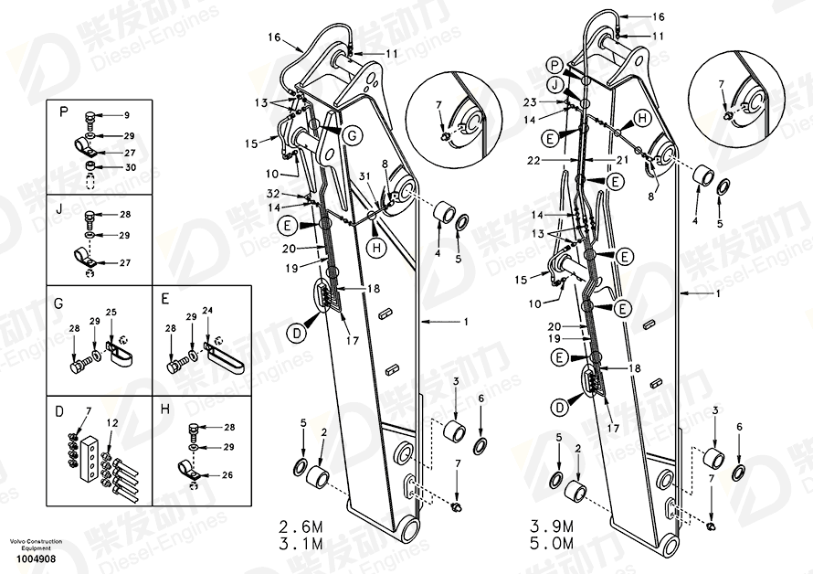 VOLVO Bushing SA1072-04280 Drawing