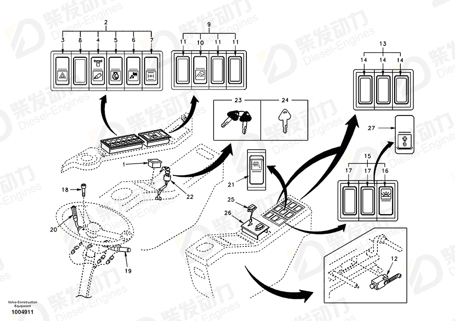 VOLVO Switch SA1123-03860 Drawing