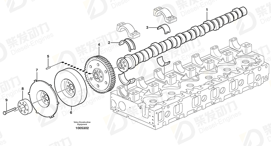 VOLVO Camshaft 3165224 Drawing