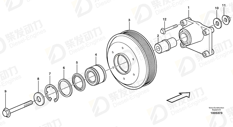VOLVO Pulley 11127301 Drawing