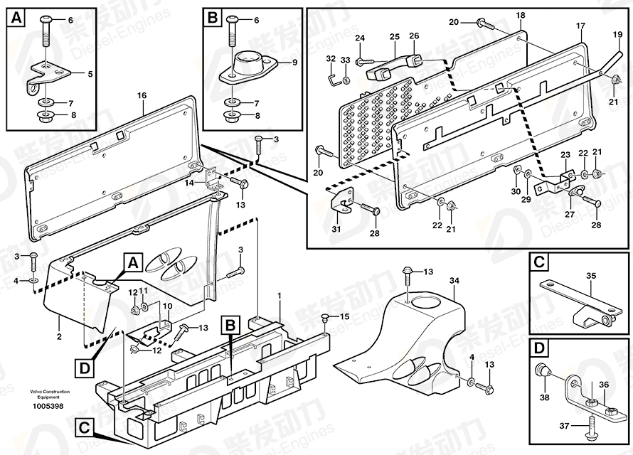 VOLVO Support 11121876 Drawing