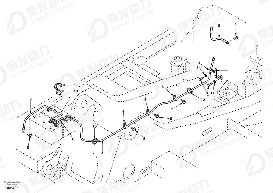 VOLVO Battery cable 14599459 Drawing VOLVO Battery cable 14599459 Drawing