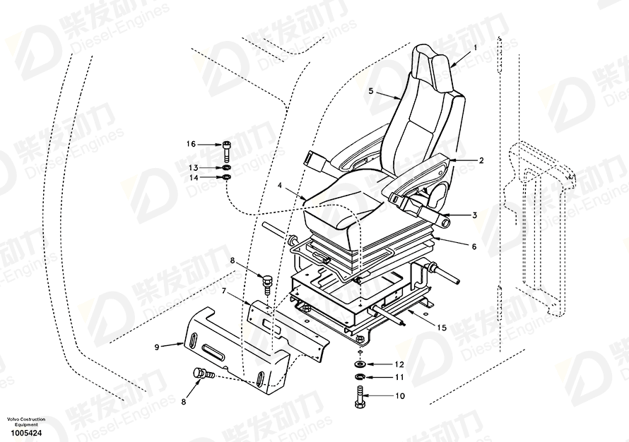 VOLVO Driver seat SA1167-01010 Drawing