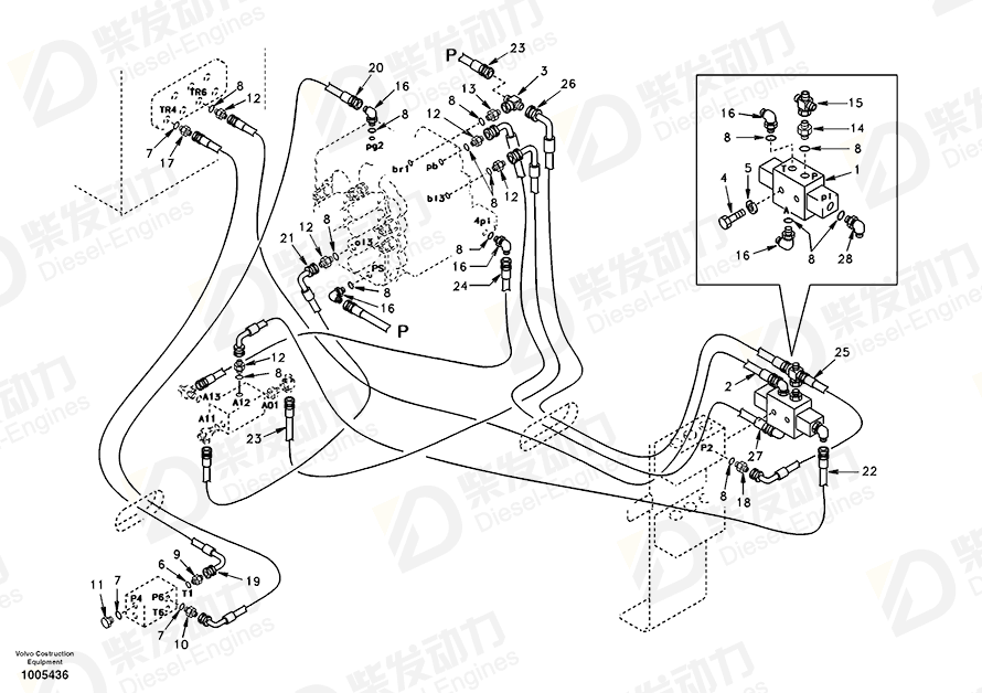 VOLVO HOSE ASSEMBLY SA9453-03237 Drawing VOLVO HOSE ASSEMBLY SA9453-03237 Drawing