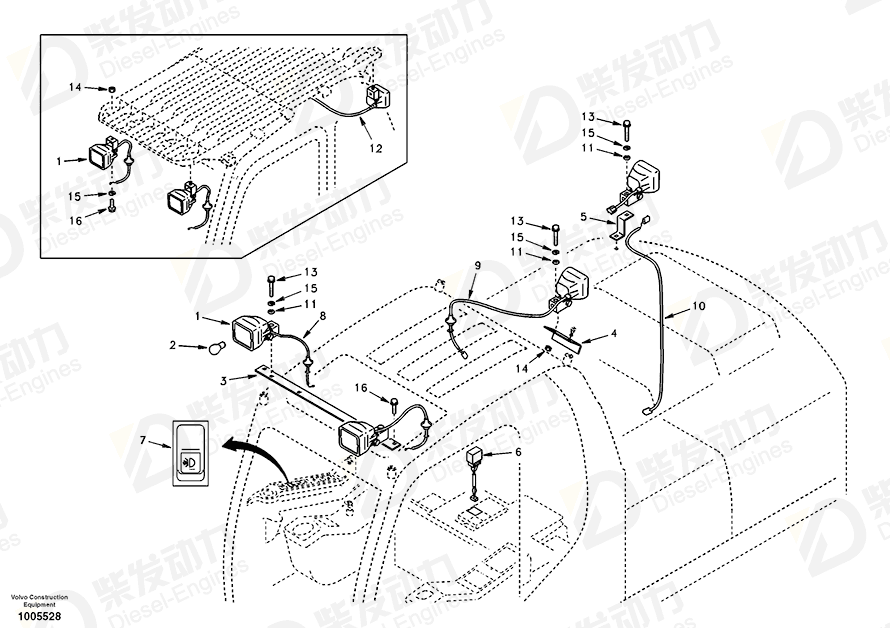 VOLVO Wire harness 14513055 Drawing