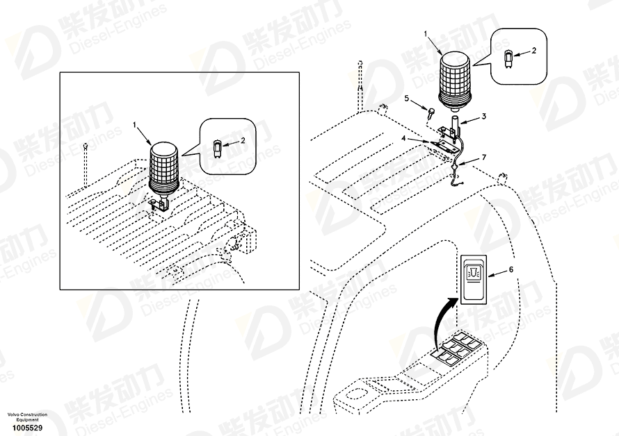 VOLVO Switch SA1123-03250 Drawing