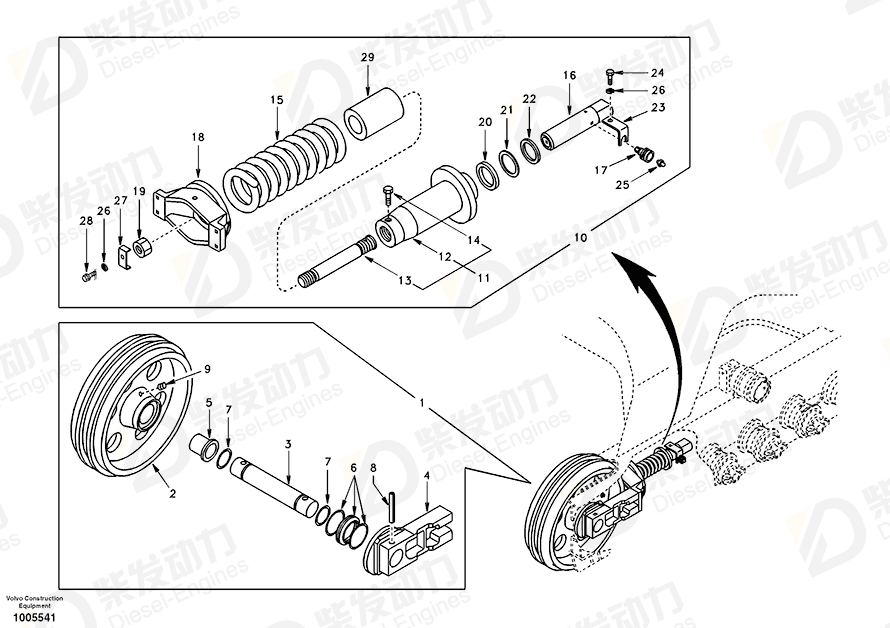 VOLVO Recoil Spring SA1081-00040 Drawing