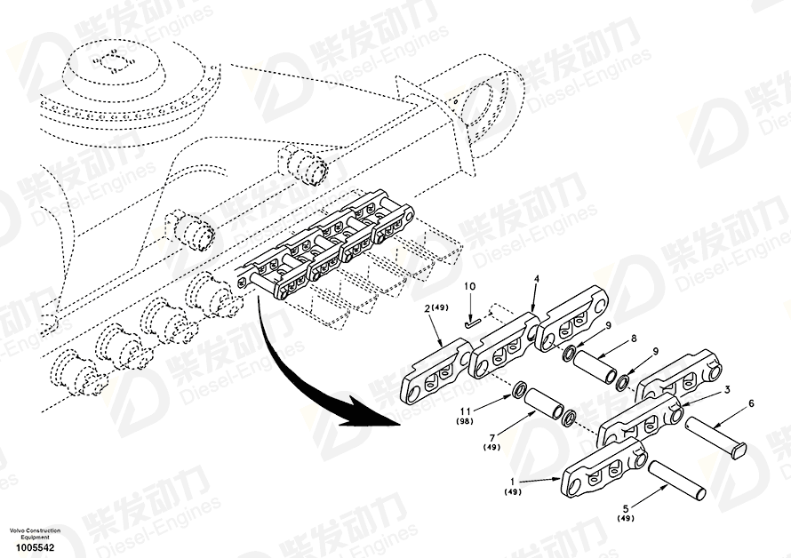 VOLVO PIN SA1082-02720 Drawing VOLVO PIN SA1082-02720 Drawing