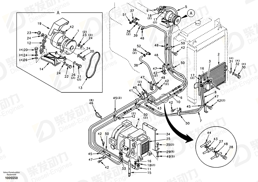 VOLVO Air Cond Unit SA1125-00413 Drawing VOLVO Air Cond Unit SA1125-00413 Drawing