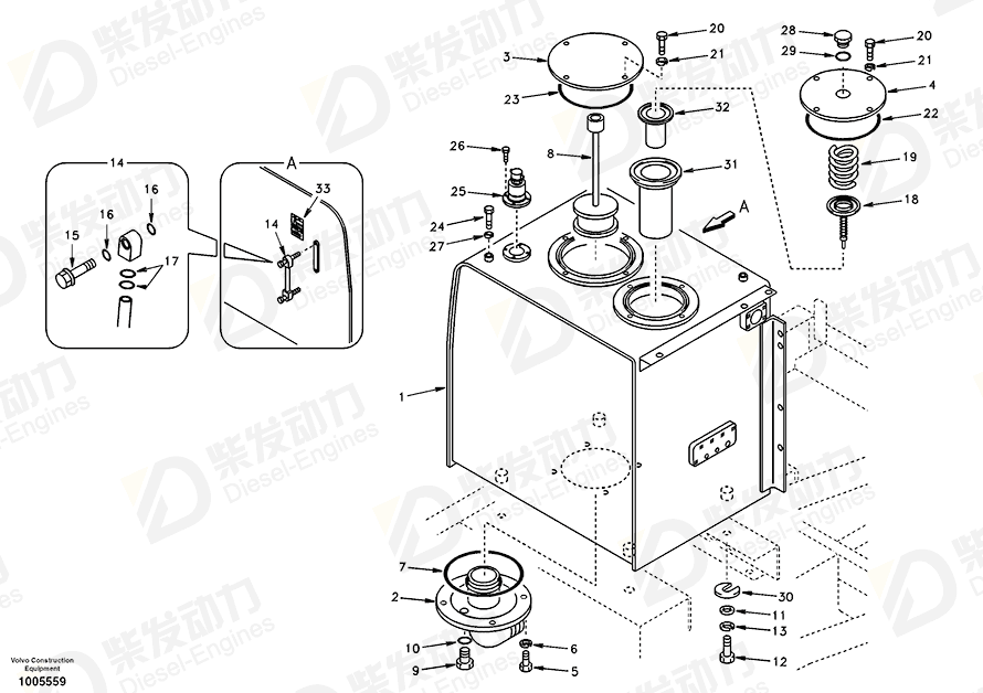VOLVO Hydr fluid tank SA1141-02220 Drawing