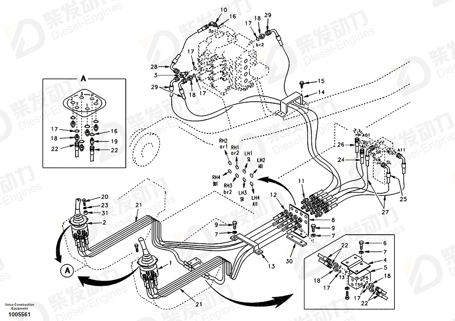 VOLVO Hose assembly SA9451-03338 Drawing