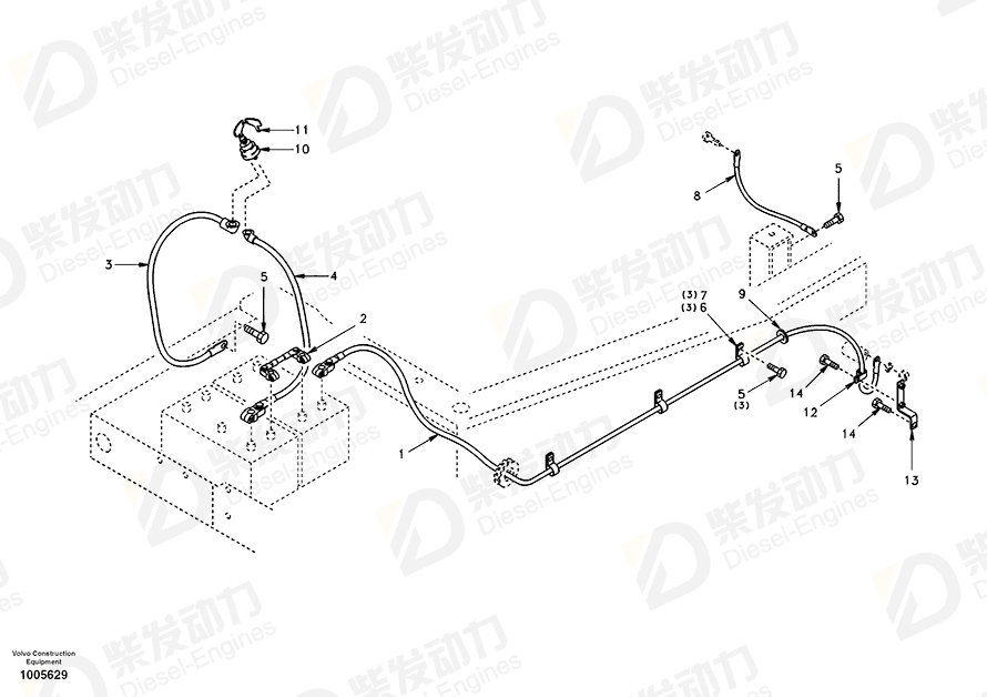 VOLVO Battery cable SA1121-00080 Drawing VOLVO Battery cable SA1121-00080 Drawing