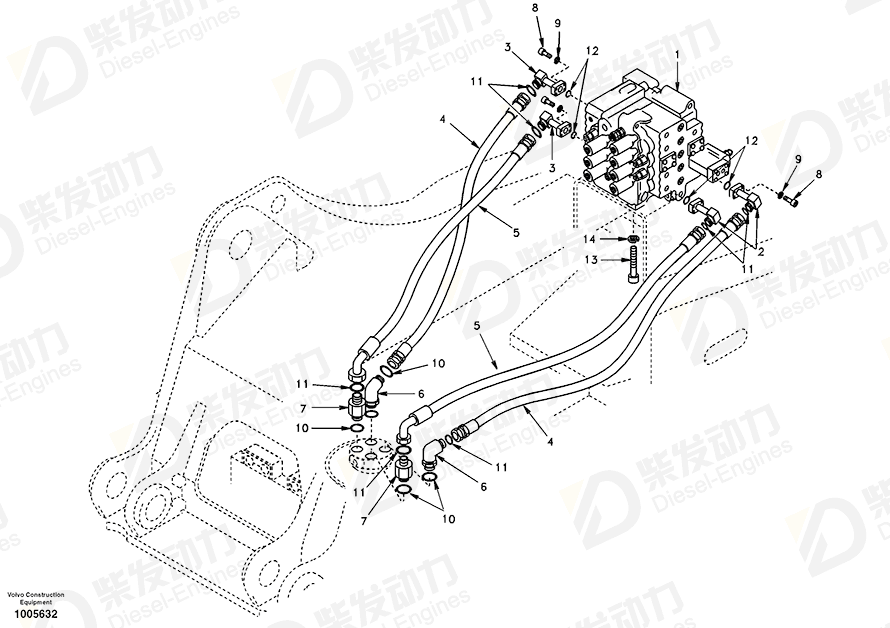VOLVO Pipe SA1142-03530 Drawing VOLVO Pipe SA1142-03530 Drawing