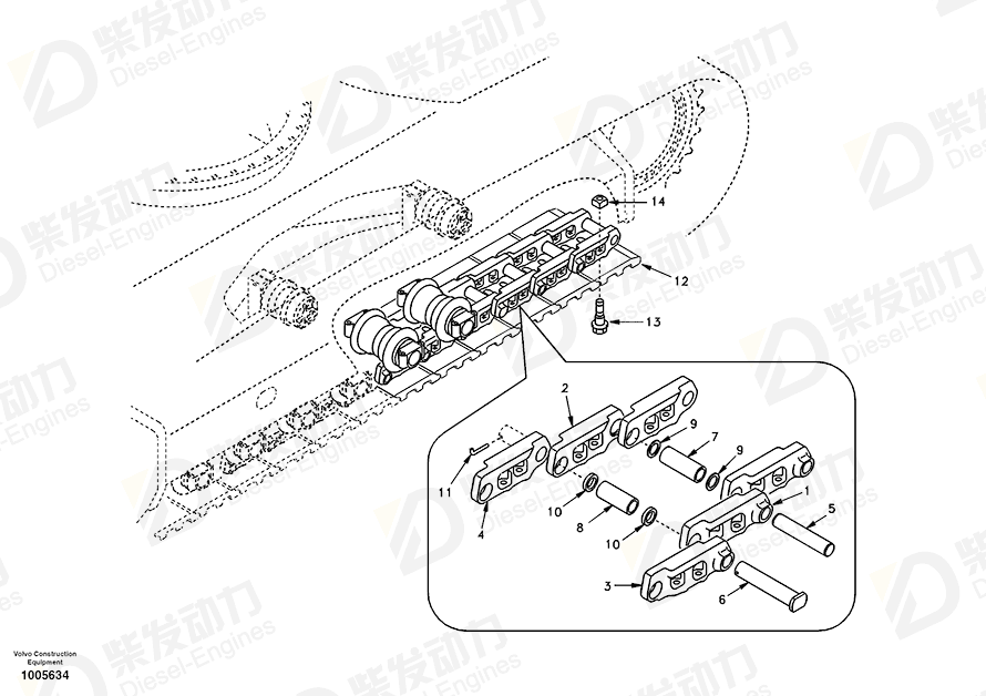 VOLVO Track shoe 14506689 Drawing VOLVO Track shoe 14506689 Drawing