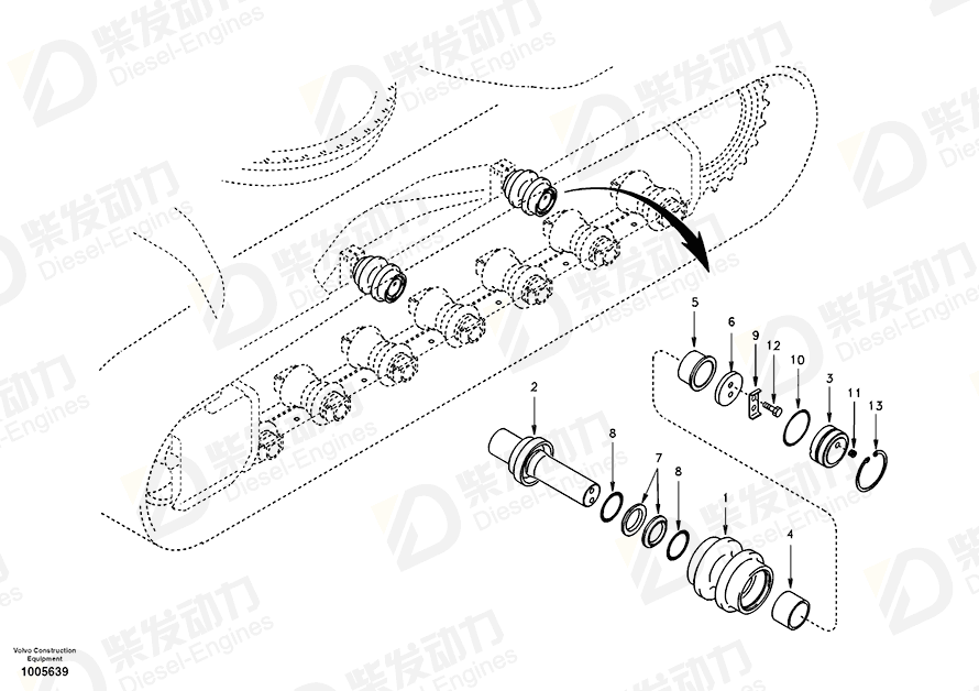 VOLVO Shaft SA1181-00191 Drawing VOLVO Shaft SA1181-00191 Drawing