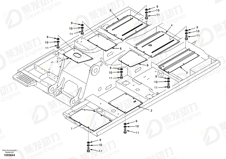 VOLVO Pump cover SA1164-00054 Drawing