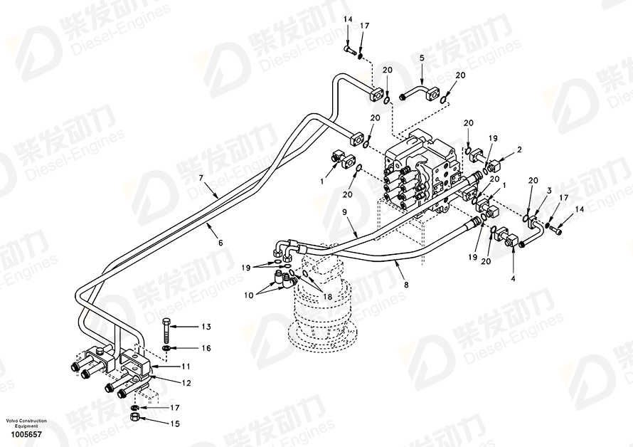 VOLVO Pipe SA1142-03171 Drawing VOLVO Pipe SA1142-03171 Drawing