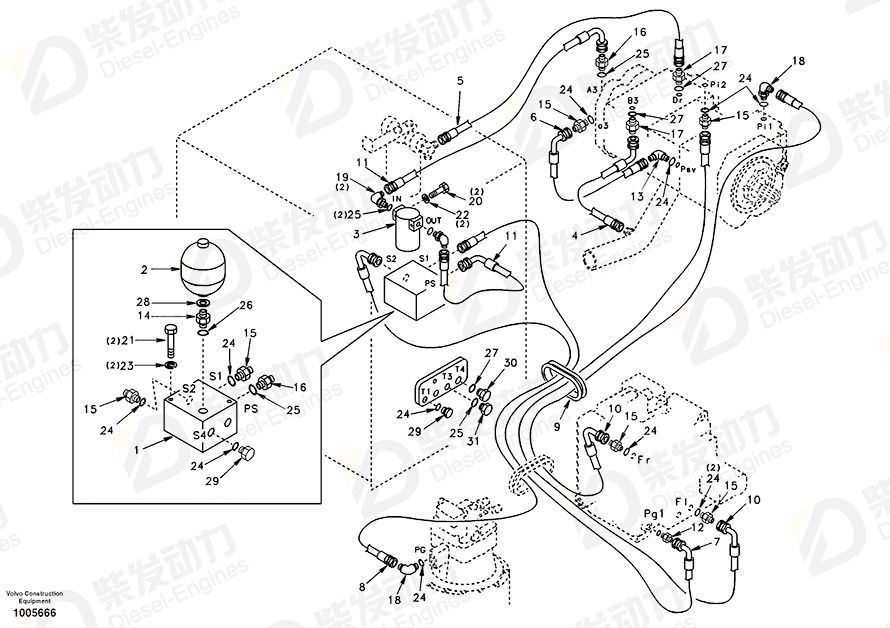 VOLVO HOSE ASSEMBLY SA9452-05212 Drawing VOLVO HOSE ASSEMBLY SA9452-05212 Drawing