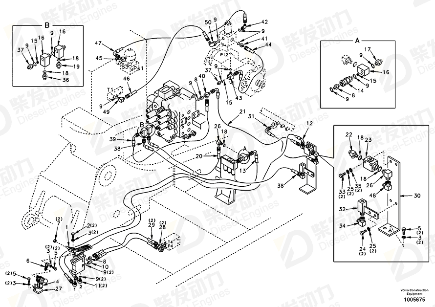 VOLVO Hose assembly SA9451-02332 Drawing VOLVO Hose assembly SA9451-02332 Drawing