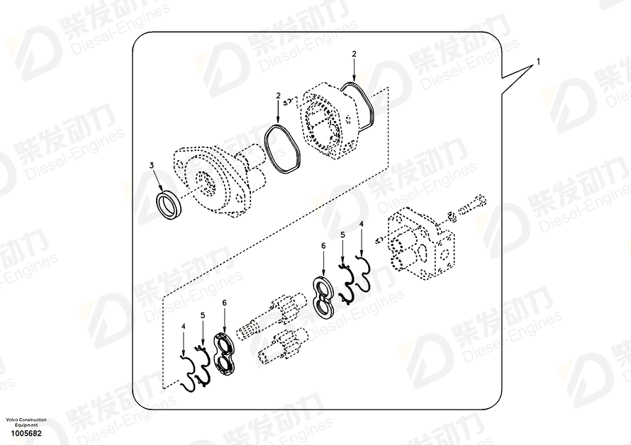 VOLVO Gear pump SA7210-00930 Drawing VOLVO Gear pump SA7210-00930 Drawing