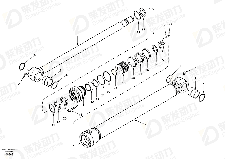 VOLVO Sealing kit 14589697 Drawing