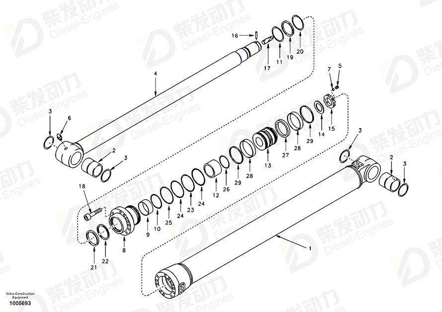 VOLVO Tube Assy 14501178 Drawing