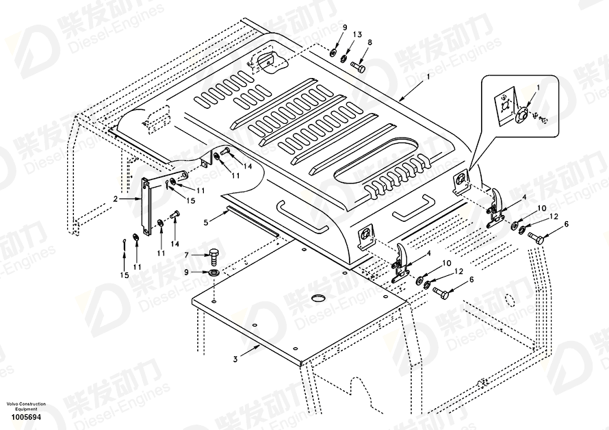 VOLVO Hood SA1162-08090 Drawing