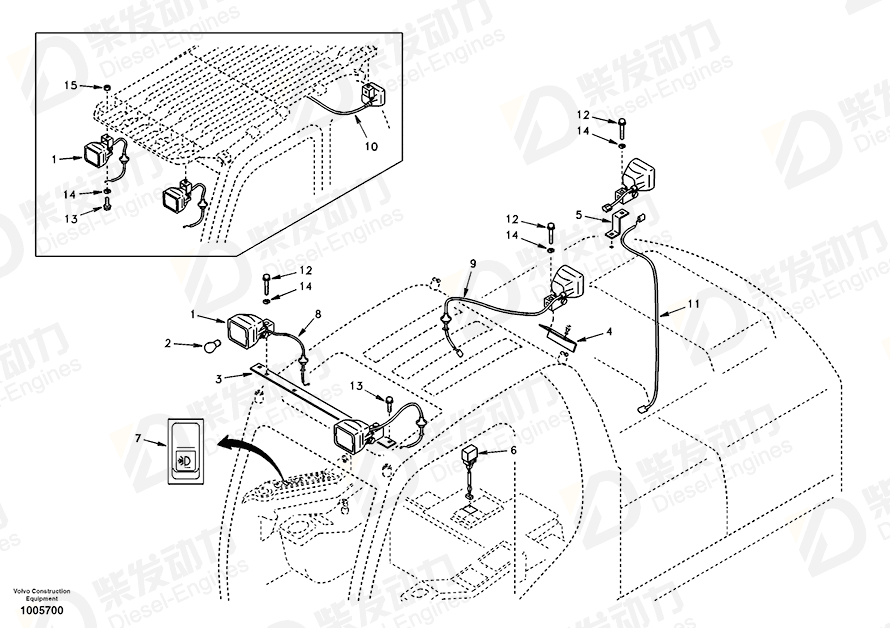 VOLVO Work lamp SA1122-04760 Drawing