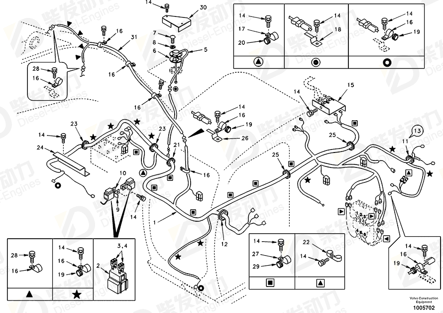 VOLVO Cable harness 14507403 Drawing VOLVO Cable harness 14507403 Drawing
