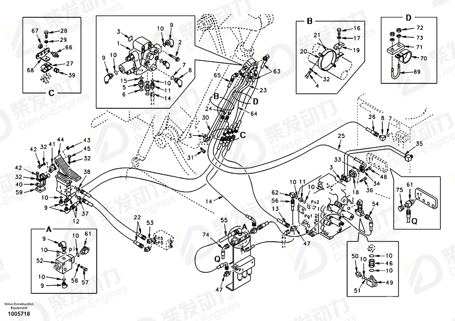 VOLVO Hose assembly SA9451-02340 Drawing