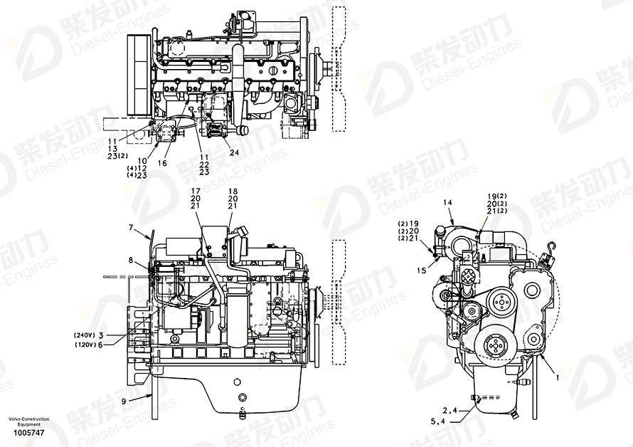 VOLVO Engine SA1111-00052 Drawing