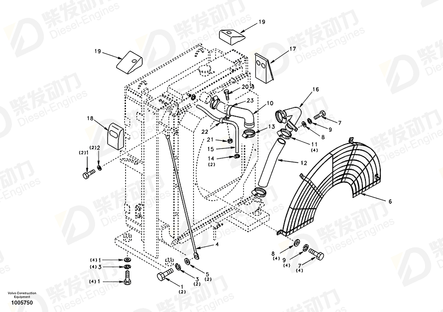 VOLVO Inlet hose SA1115-00212 Drawing VOLVO Inlet hose SA1115-00212 Drawing