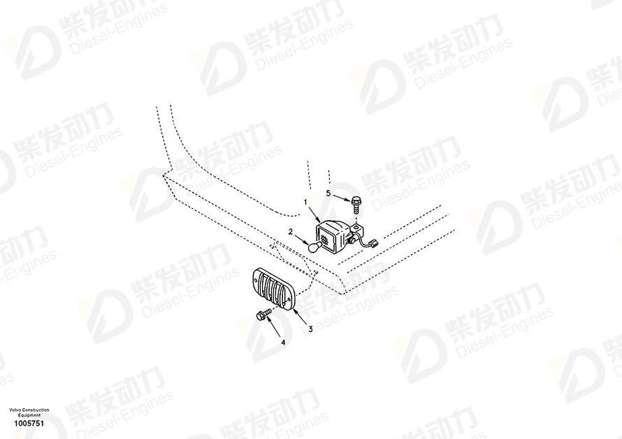 VOLVO Work lamp SA1122-03470 Drawing VOLVO Work lamp SA1122-03470 Drawing