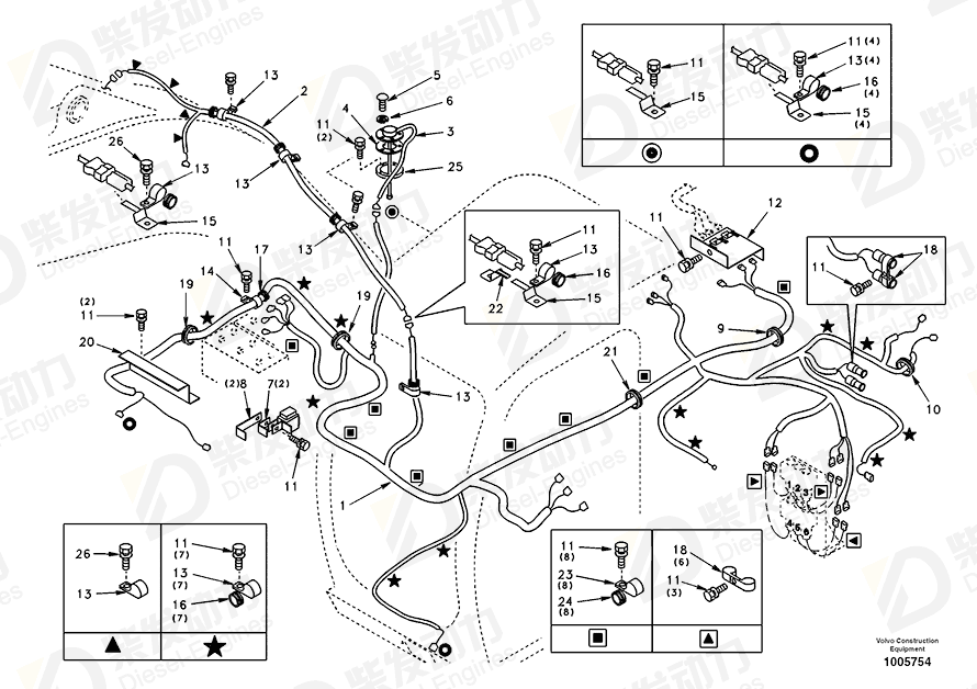 VOLVO Wire harness 14507404 Drawing VOLVO Wire harness 14507404 Drawing