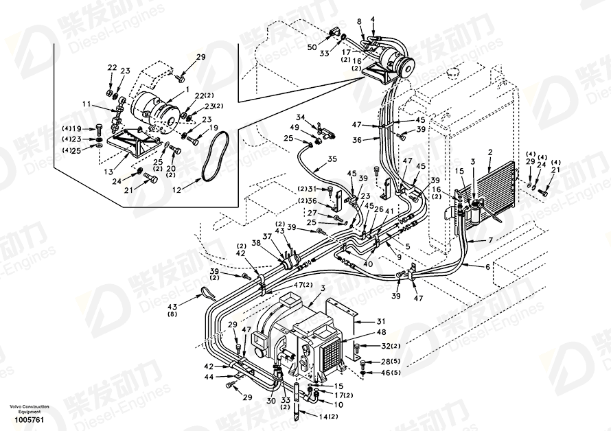 VOLVO Hose SA9961-23333 Drawing VOLVO Hose SA9961-23333 Drawing