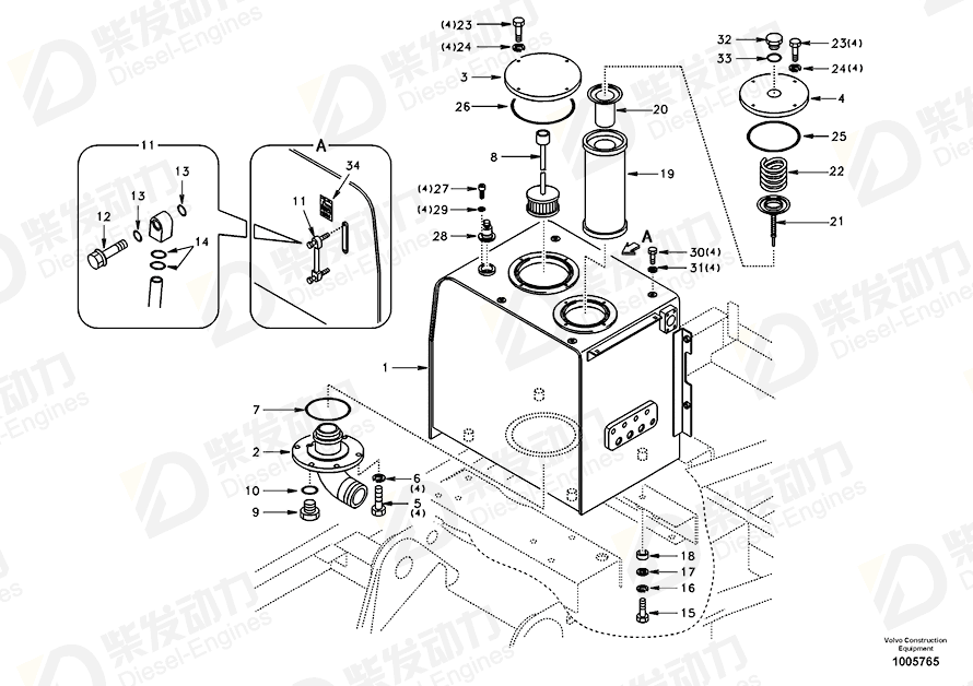 VOLVO Strainer SA1141-00030 Drawing VOLVO Strainer SA1141-00030 Drawing