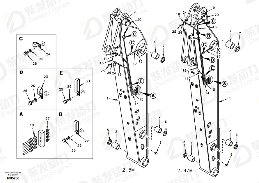 VOLVO Pipe SA1172-07750 Drawing