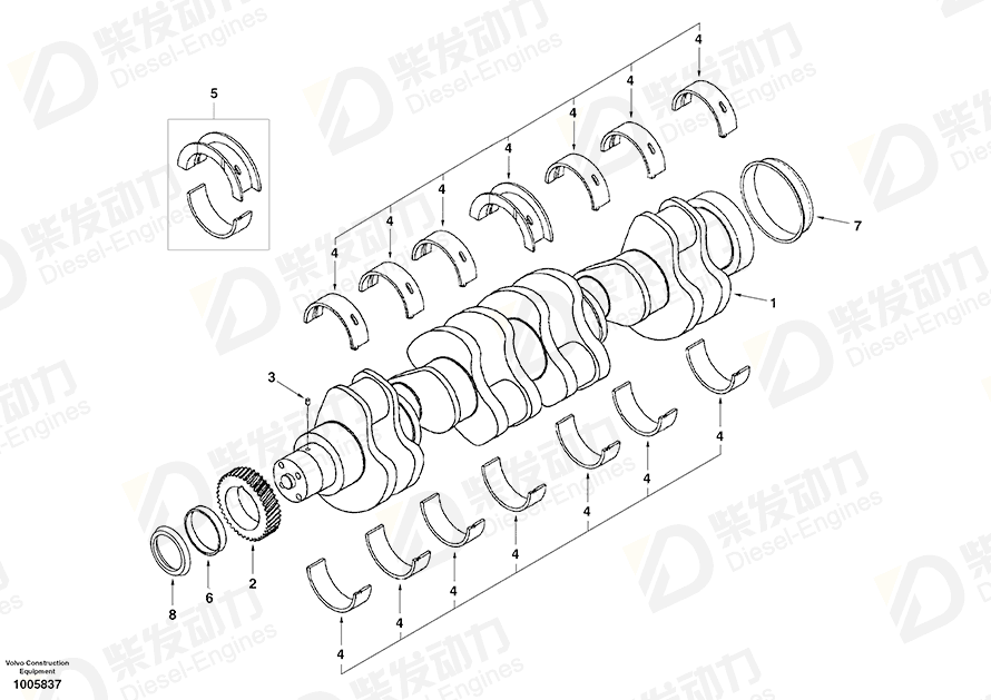 VOLVO Bearing arrangement SA3921546 Drawing