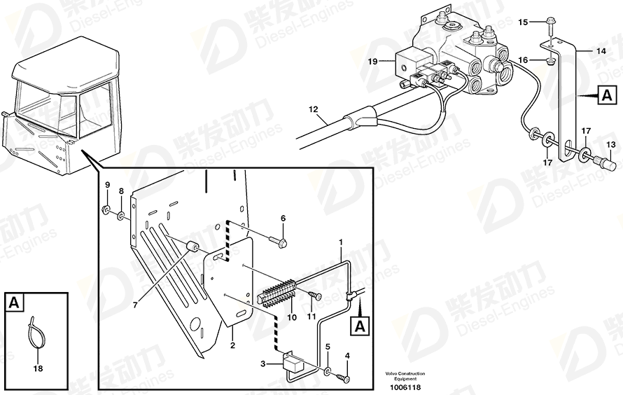 VOLVO Cable harness 11190377 Drawing