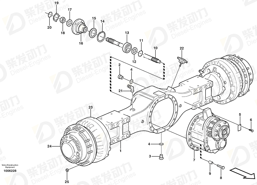 VOLVO Planet shaft 23924 Drawing VOLVO Planet shaft 23924 Drawing