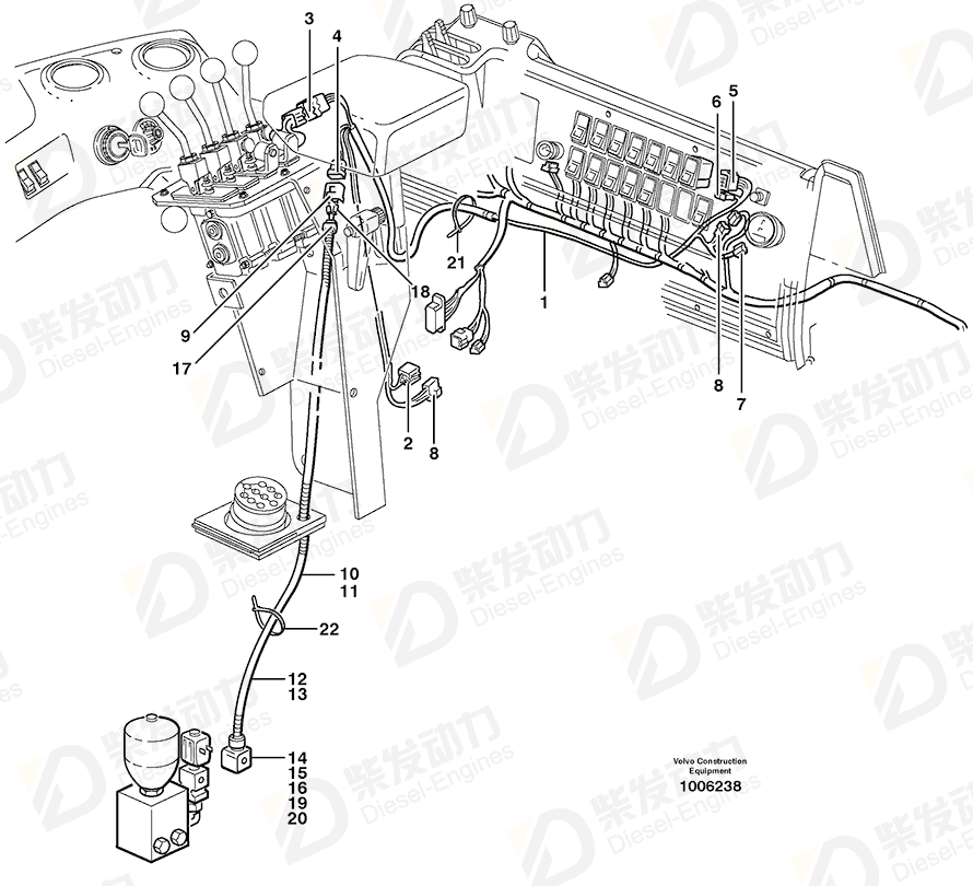 VOLVO Electric cable 970558 Drawing
