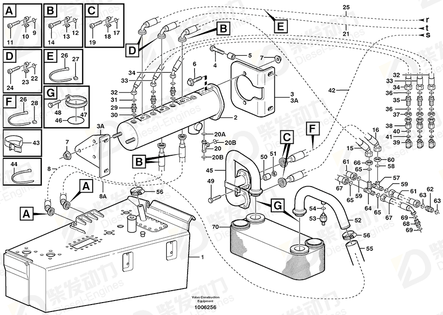 VOLVO hose assembly 11192421 Drawing